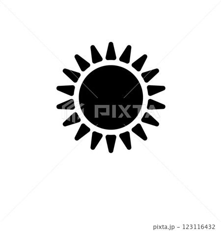 Brightness, Intensity Setting, Bright Sun Solid Flat Vector Icon Isolated on White Background 123116432