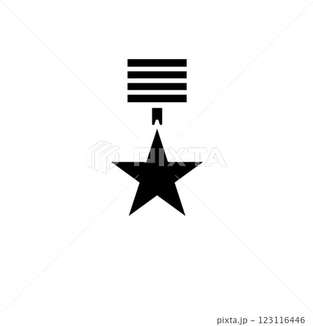 Military Reward Medal, Veteran Order Solid Flat Vector Icon Isolated on White Background Military Reward Medal, Veteran Order Solid Flat Vector Icon Isolated on White Background 123116446
