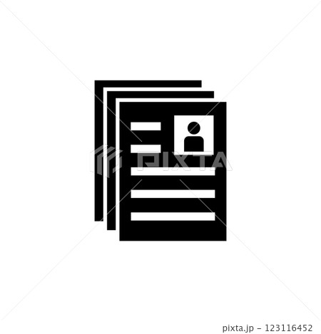 Head hunting, Resume, Portfolio Search Solid Flat Vector Icon Isolated on White Background 123116452