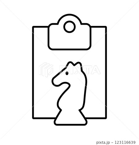 Strategy concept icon. Business document and chess piece. Business plan icon. vector. Editable stroke.. 123116639