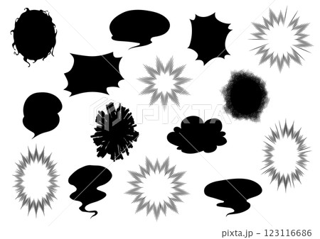 漫画風ふきだしセット 漫画風ふきだしセット 123116686