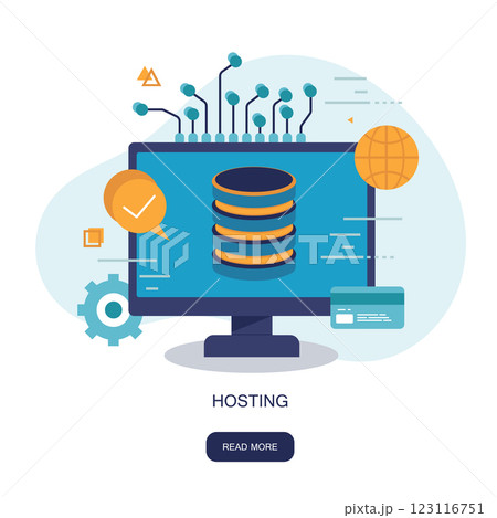 Hosting concept. Flat vector illustration 123116751