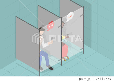 3D Isometric Flat Vector Illustration of Using Gadgets In Washroom, People in Restroom 3D Isometric Flat Vector Illustration of Using Gadgets In Washroom, People in Restroom 123117675