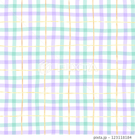 Gold Purple Green Plaid Hand Drawn Background Pattern Overlay 123118184