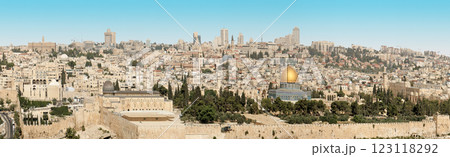 Old dome in Jerusalem old city panorama 123118292