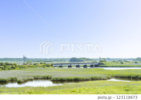 勇払原野、勇払川橋梁　苫小牧市 123118673