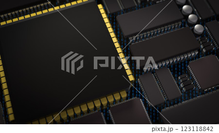 The IC on PCB Board for IT or Technology concept 3d Rendering. 123118842