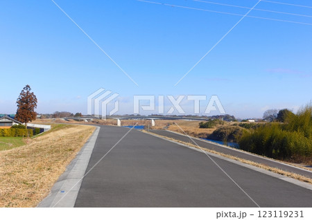 茨城県常総市鬼怒川サイクリングロード沿線2025年2月 123119231