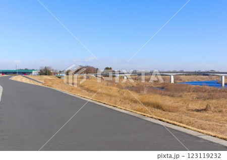 茨城県常総市鬼怒川サイクリングロード沿線2025年2月 123119232