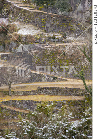 岐阜県中津川市　冬の苗木城 123119343