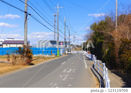 千葉県柏市大津川沿いの風景2025年2月 123119709