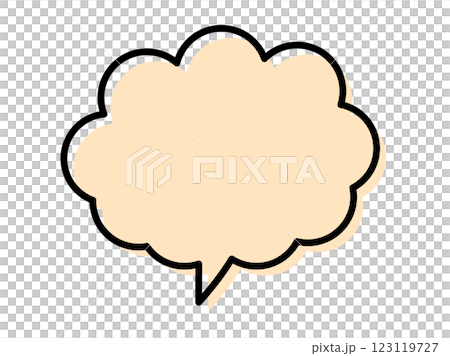 Cute cloud speech bubble with misregistration 123119727