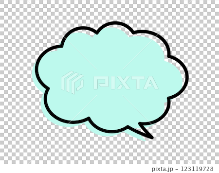 Cute cloud speech bubble with misregistration 123119728