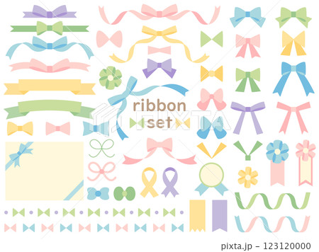 いろいろなリボンのイラストセット いろいろなリボンのイラストセット 123120000