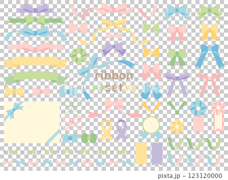 いろいろなリボンのイラストセット いろいろなリボンのイラストセット 123120000