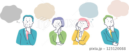 考え事をするビジネスマンセット 考え事をするビジネスマンセット 123120088