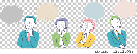 考え事をするビジネスマンセット 考え事をするビジネスマンセット 123120088