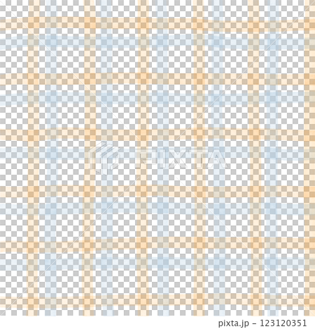 Orange Blue Plaid Gingham Check Hand Drawn Background Overlay 123120351