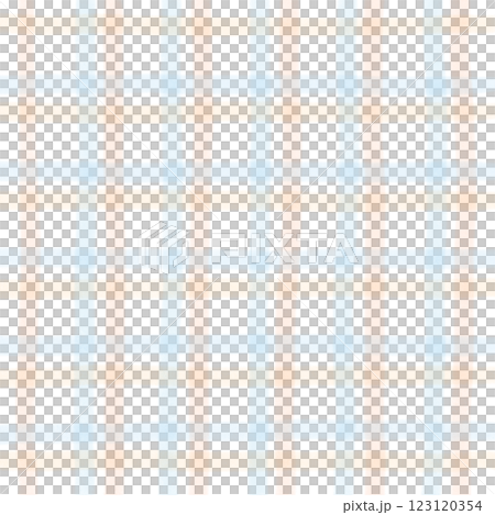 Orange Blue Plaid Gingham Check Hand Drawn Background Overlay 123120354