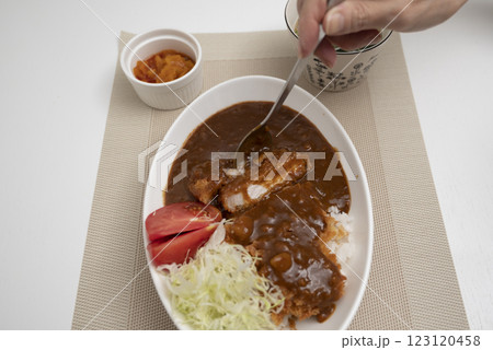 皆んな大好きカツカレースプーン上げ 123120458