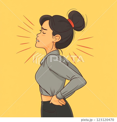 腰痛に悩む女性 123120470