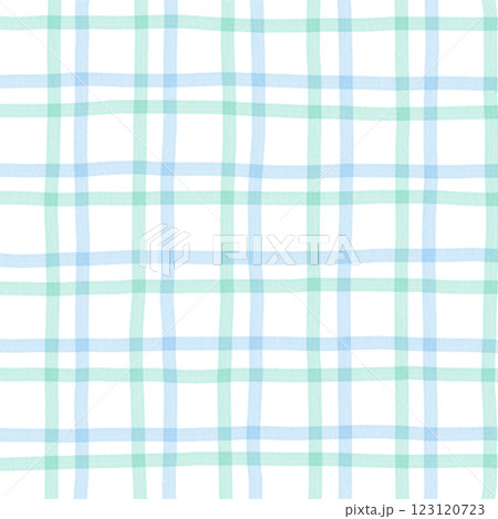 Green Blue Plaid Hand Drawn Background Pattern Overlay 123120723
