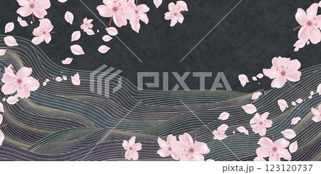 桜 和紙 模様 背景 桜 和紙 模様 背景 123120737