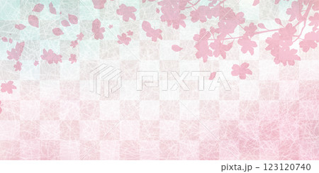 桜　和紙　模様　背景　 123120740