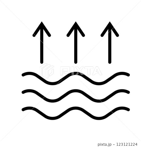 evaporating water icon vector 123121224