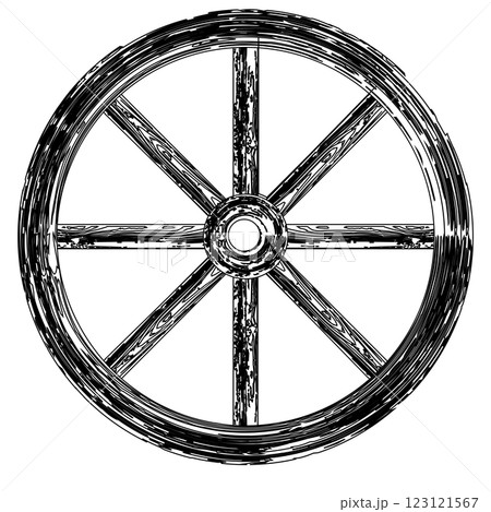 vintage wooden wheel vector icon vintage wooden wheel vector icon 123121567