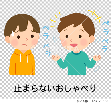 おしゃべりが止まらない男の子　発達障害 123121828