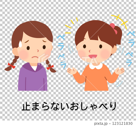 おしゃべりが止まらない女の子　発達障害 123121830