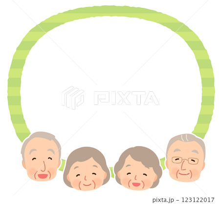 高齢者のグループ　コピースペース　シニア　後期高齢者 123122017