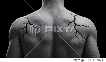 肩が痛いイメージ　肩こり　肩甲骨 123122021