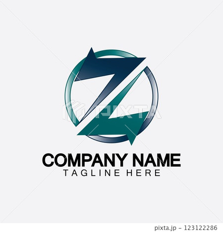 Letter Z number 2 logo icon vector illustration design template 123122286