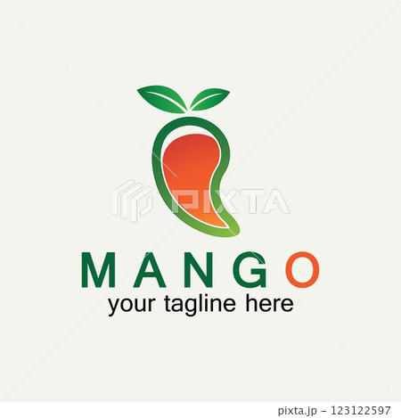 Mango fruit logo vector illustration design template. Mango in flat style. Mango icon. Mango and Healthy Fruit design with modern style. Vector illustration Mango fruit logo vector illustration design template. Mango in flat style. Mango icon. Mango and Healthy Fruit design with modern style. Vector illustration 123122597