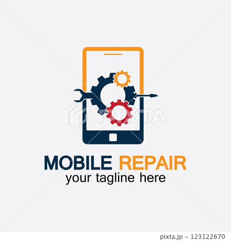Mobile Phone Repair Logo.phone service logo, Rhone Repair, simple, concept, logo template - Vector Mobile Phone Repair Logo.phone service logo, Rhone Repair, simple, concept, logo template - Vector 123122670