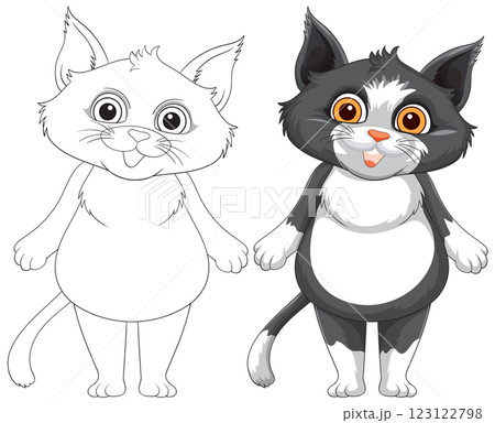 Cute Cartoon Cat Illustration 123122798