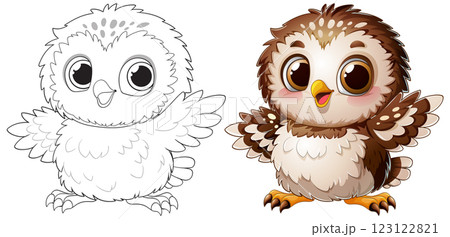 Adorable Baby Owl Illustration 123122821