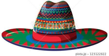 Colorful Mexican Sombrero Illustration 123122822