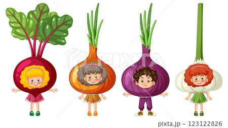 Vegetable Characters with Human Faces 123122826