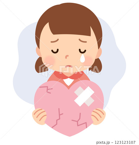 心が傷つき涙を流す女の子 子どものこころ メンタルケア 心が傷つき涙を流す女の子 子どものこころ メンタルケア 123123107