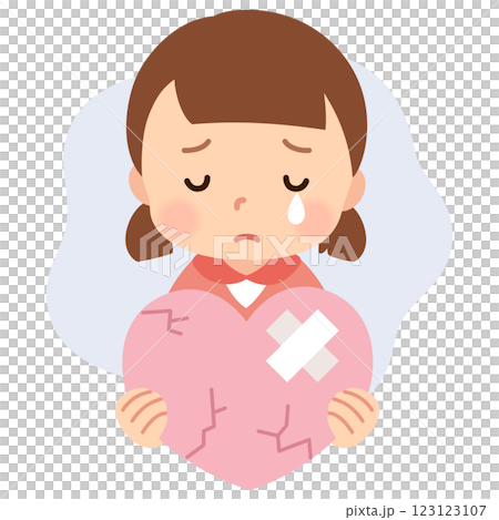 心が傷つき涙を流す女の子 子どものこころ メンタルケア 心が傷つき涙を流す女の子 子どものこころ メンタルケア 123123107
