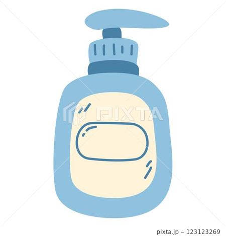 Liquid Soap Bottle hand drawn illustration 123123269