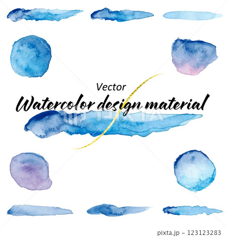 水彩デザイン素材のイラストセット(ベクター) 水彩デザイン素材のイラストセット(ベクター) 123123283