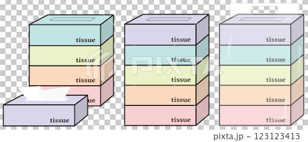 ティッシュ5個組セットのイラスト ティッシュ5個組セットのイラスト 123123413
