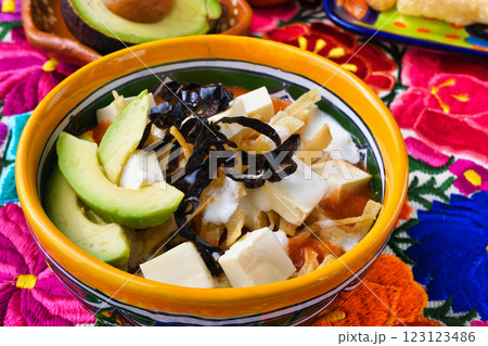 メキシコ料理のソパ・デ・トルティージャ（ソパ・アステカ） 123123486