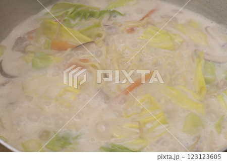 ちゃんぽんを作る工程 ちゃんぽんを丼にもりつける ちゃんぽんを作る工程 ちゃんぽんを丼にもりつける 123123605