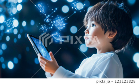 未来のAI支援学習、幼児教育のデジタル変革 123123829