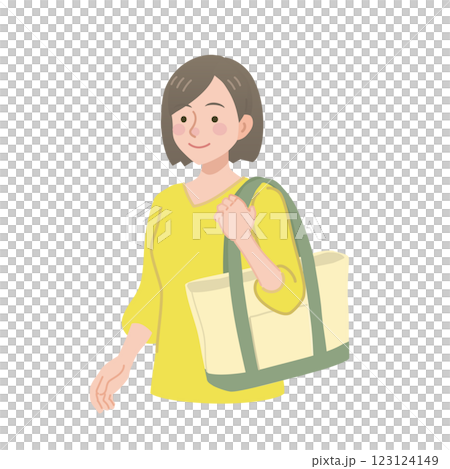 A woman with a bag 123124149